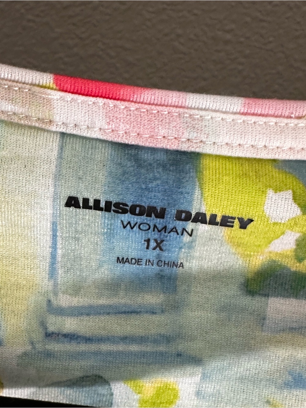 Allison Daley Pink Multi Floral Watercolor Scoop Neck Top - Picture 8 of 10